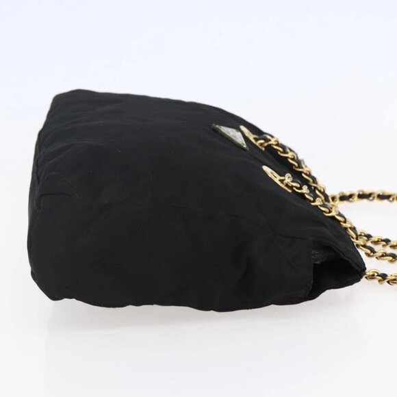 PRADA Quilted Chain Shoulder Bag Nylon Black Gold - Picture 4 of 16